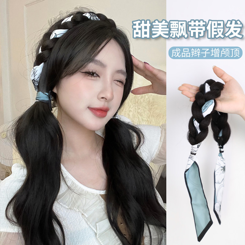 发箍假发女长发麻花辫编发辫子网红飘带压发假辫子鱼骨辫增高颅顶