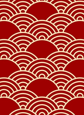 新中式中国风格壁纸古典禅意饭店餐厅包厢客厅祥云大红色背景墙纸