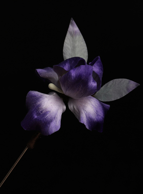 【紫白鸢尾】国风非遗传承绒花胸针汉服旗袍鸢尾花饰品送礼物胸花