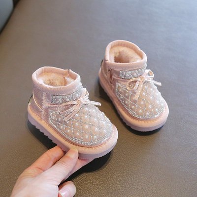 进口女宝宝棉鞋婴儿鞋子四季学步鞋加绒软底四季婴幼儿冬鞋小童雪
