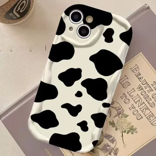 黑白奶牛纹15pro适用16promax苹果手机壳iphone14创意13pro个性12