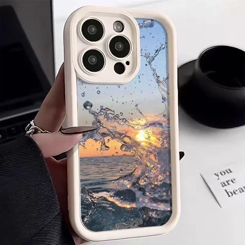 落日海浪适用iphone16手机壳苹果15promax全包14plus欧美13小众12