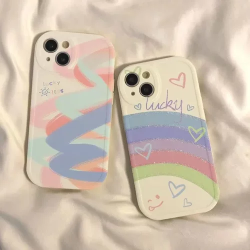 幸运彩虹适用苹果15pro创意16promax手机壳iphone14防摔13小众12