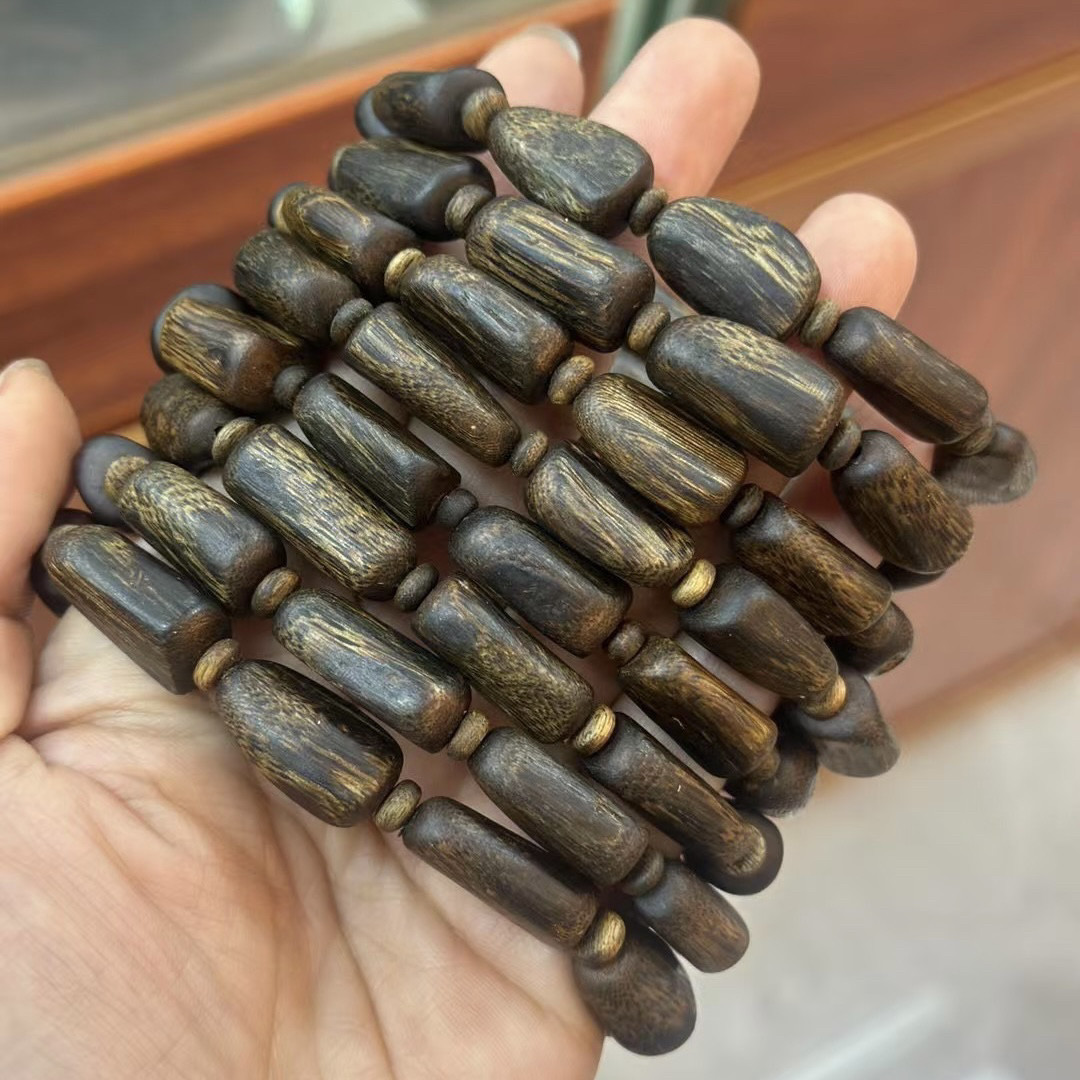 奇楠树心油随形手串沉水纯天然