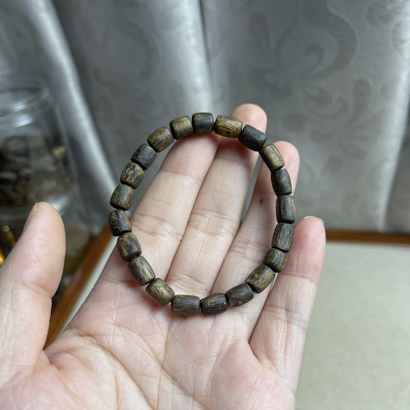 沉水级奇楠沉香鼓珠手串