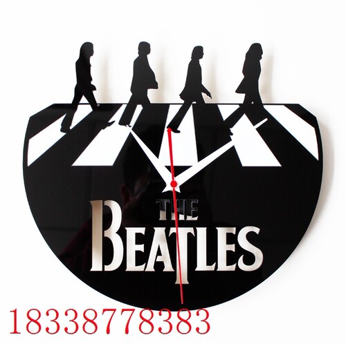 创意复古CD黑胶唱片挂钟beatles披头士abbey road艾比路马路壁钟