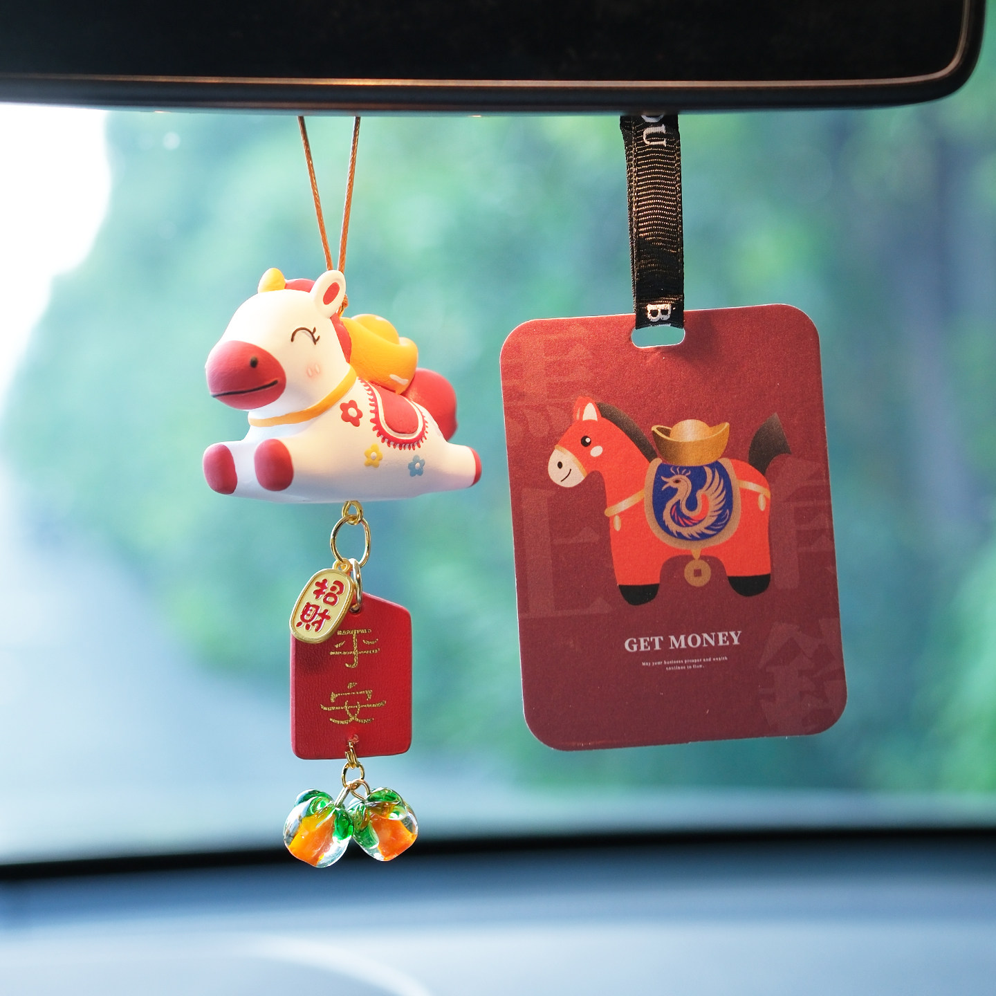 2026马年吉祥物车载香薰汽车挂件车内吊饰保平安招财车内装饰品女