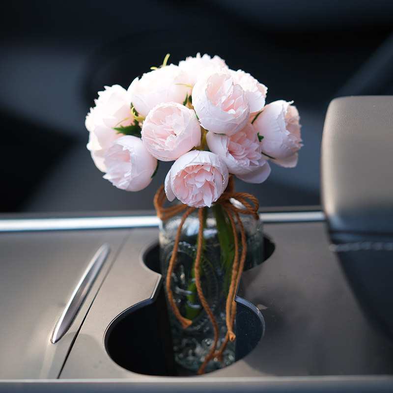 网红牡丹高级感车内摆件氛围感