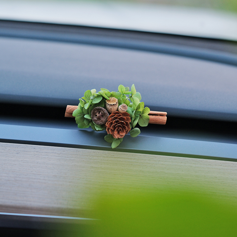 高级感植物干花车载出风口香薰