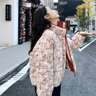 厚外套流行爆款 红色小香风羽绒服女冬季 高级感巨好看洋气显瘦短款