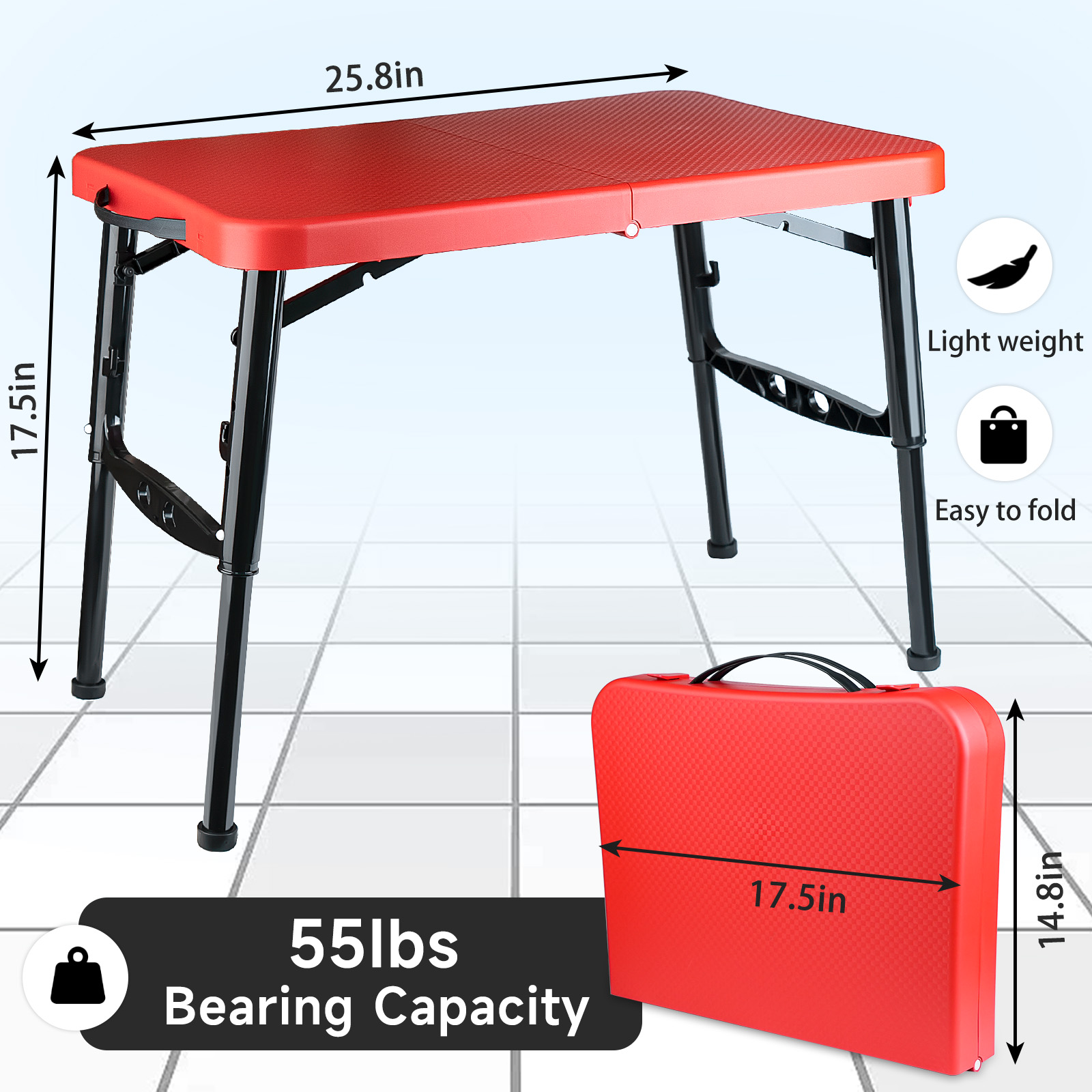 妙欧户外折叠桌便携可调节可升降长方形野营桌子简易家用学习桌