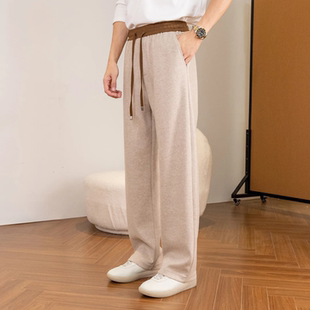 【高品质】休闲裤男款冬季撞色百搭垂感直筒长裤时尚简约高级潮流