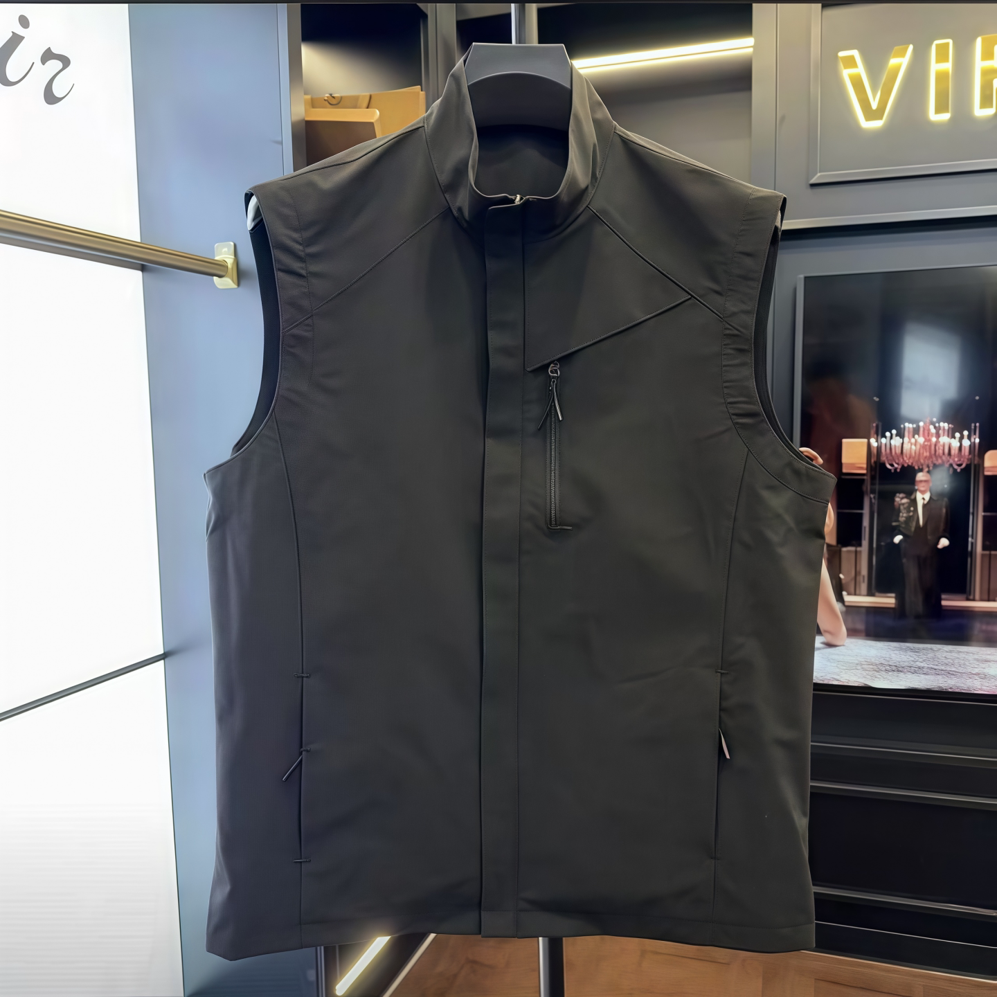 2025秋季新款男士轻奢高级立领坎肩拉链纯色休闲雅痞男款马甲上衣