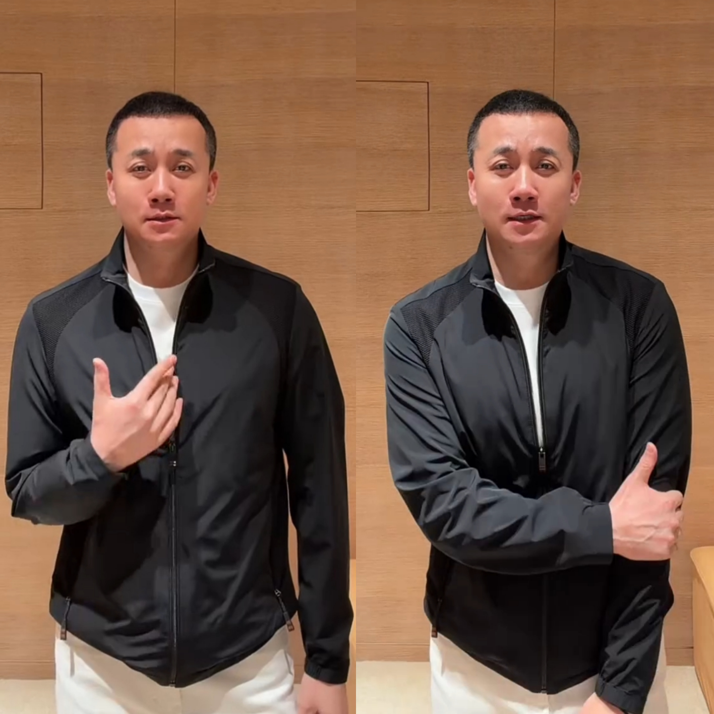 春季新款休闲风男个性简约百搭立领夹克黑色标准版型长袖拉链外套