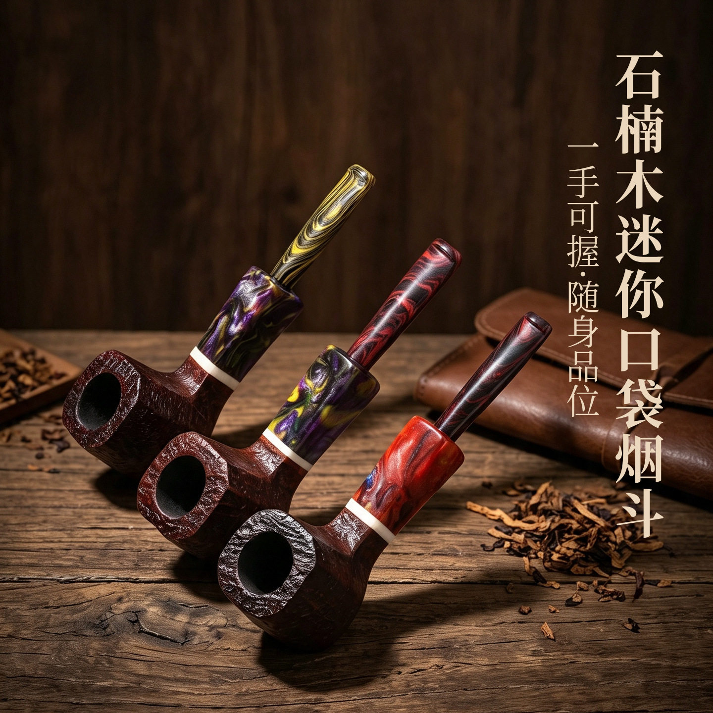 手工石楠木烟斗喷砂麻面便携石楠
