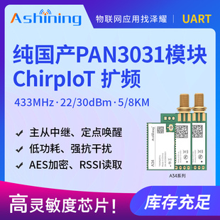 PAN3031国产射频芯片ChirpIoT™扩频无线模块主从中继强抗干扰AES