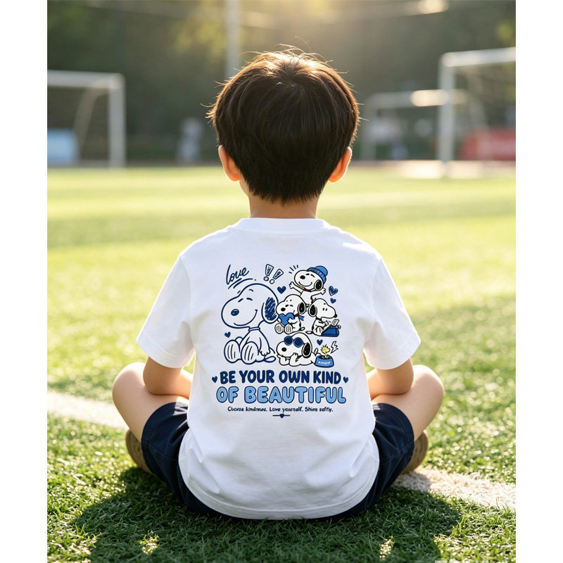 史努比儿童卡通短袖t恤夏季纯棉2026新款男童女童半袖宽松衣服潮