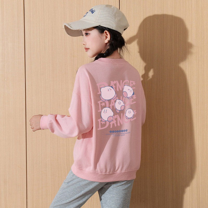 星之卡比女孩卫衣粉色秋冬中大童2026新款卡通童装洋气长袖上衣潮