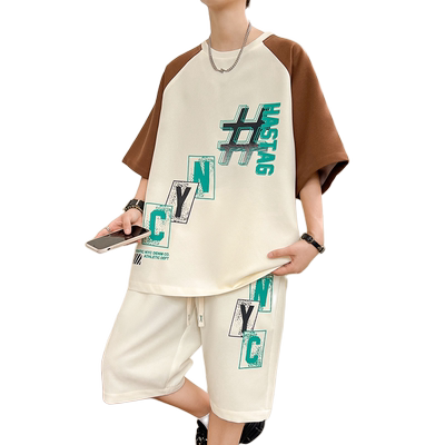 港风休闲运动套装男生夏季短袖