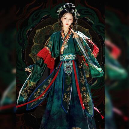 九玄月原创【乾坤】魏晋风傩戏汉服 汉元素重工仙气爆款旅拍COS服