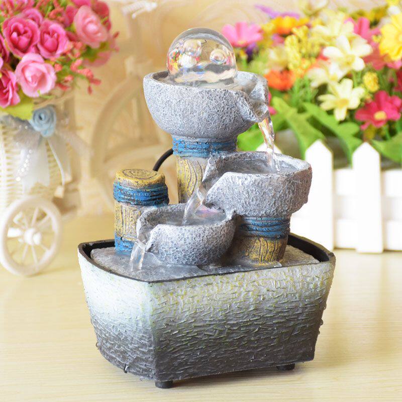 风水轮摆件流水小喷泉装饰品礼物客厅办公室创意桌面假山桌面装饰