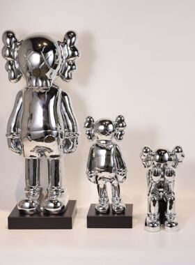 现代艺术轻奢暴力熊摆件芝麻街雕塑卡通公仔玻璃钢装饰工艺品