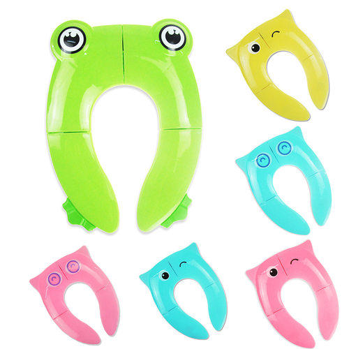 婴幼儿卡通折叠马桶便携座便器带收纳foldingpottyseat