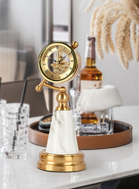 北欧轻奢样板房针表铁艺摆件简约精美电镀拉丝防锈防潮客厅摆件