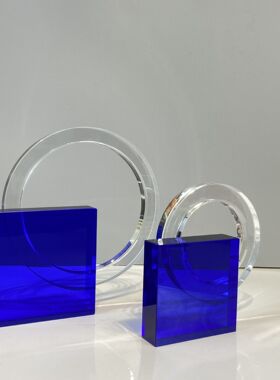 现代简约创意水晶摆件轻奢软装饰品摆件客厅售楼处桌面橱柜装饰