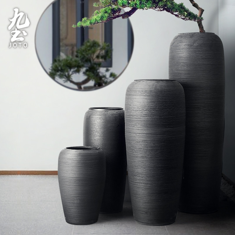 落地陶瓷大花瓶景德镇手工製客厅酒店大堂花器摆件复古家居软装饰