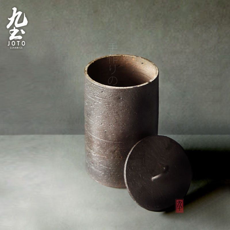 九土手工粗陶茶叶罐陶瓷咖啡储豆罐茶仓景德鎮功夫茶罐密封罐储物