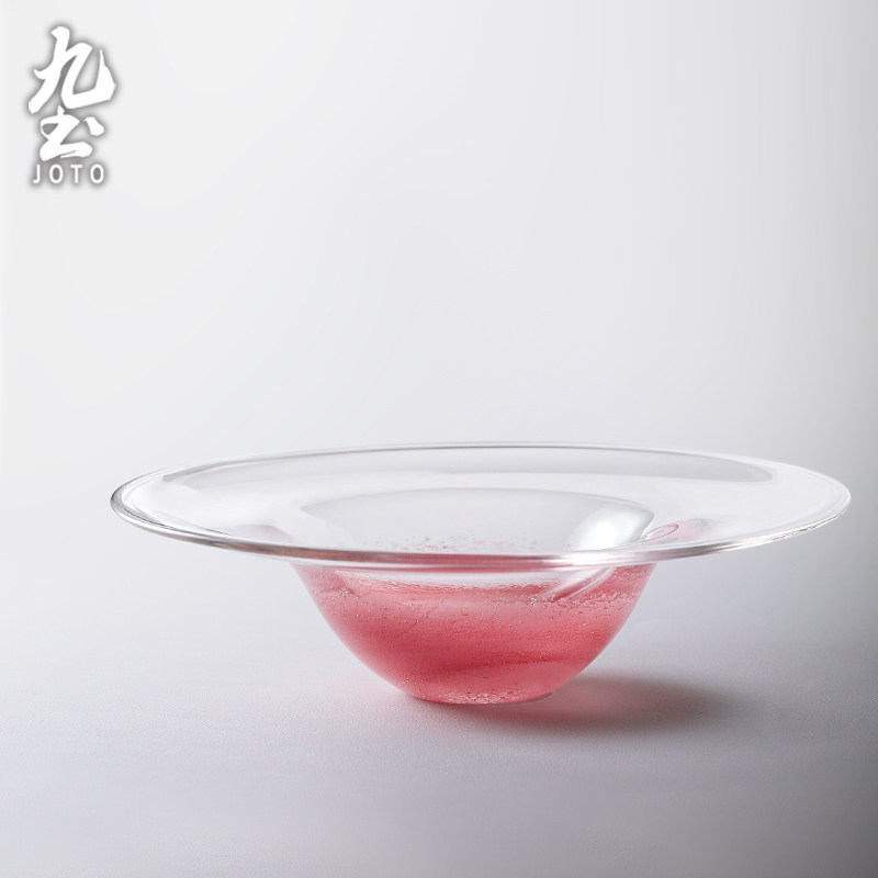 九土创意玻璃草帽盘复古水果盘子菜盘西餐意面盘法式汤盘甜品盘