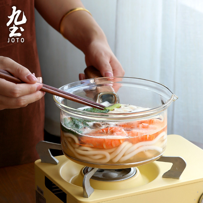 九土家用玻璃炖煮锅辅食锅燕窝银耳补品汤锅泡面锅蒸锅牛奶锅餐具
