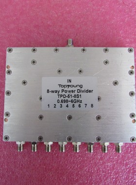 TOPYOUNG TPD-51-8S1 0.63-6GHz10W射频微波一分八功率功分器