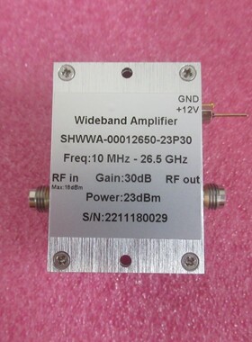 10MHz-26.5GHz 30dB增益 23dBm功率 2.4mm母 射频微波系统放大器