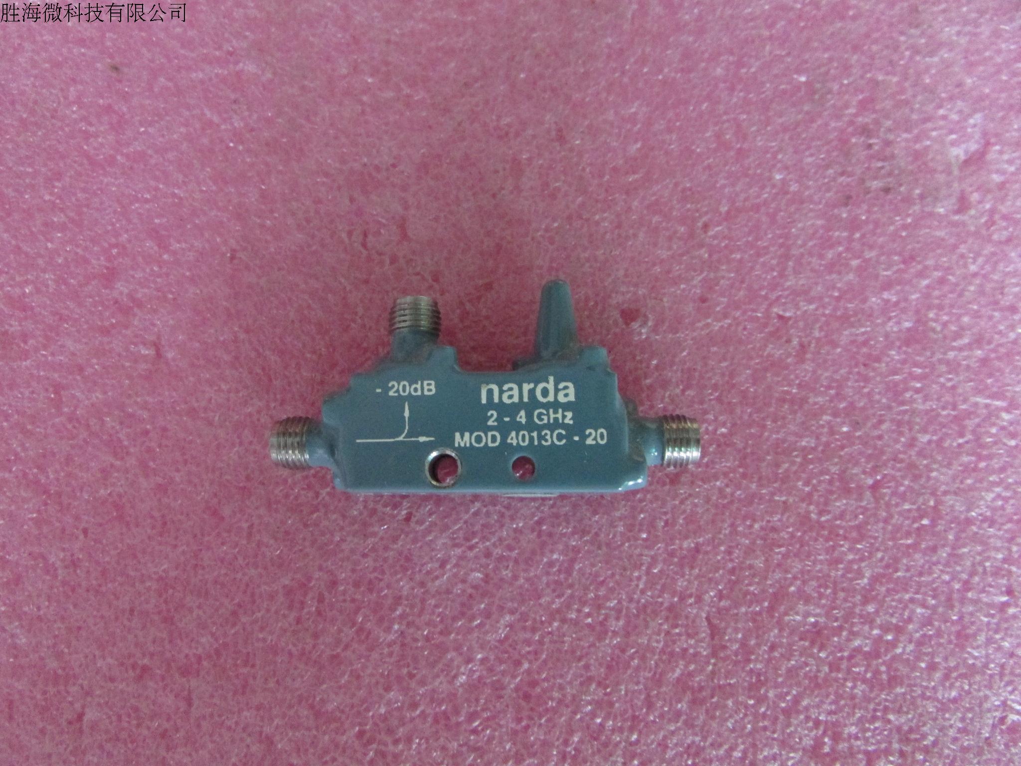 narda 4013C-20 2-4GHz SMA 20dB 射频微波定向耦合器  名      称：耦合器     品      牌：narda  型      号：4013C-20 频      率：2-4GHZ 耦 合 度： DC-20DB   接       头：SMA