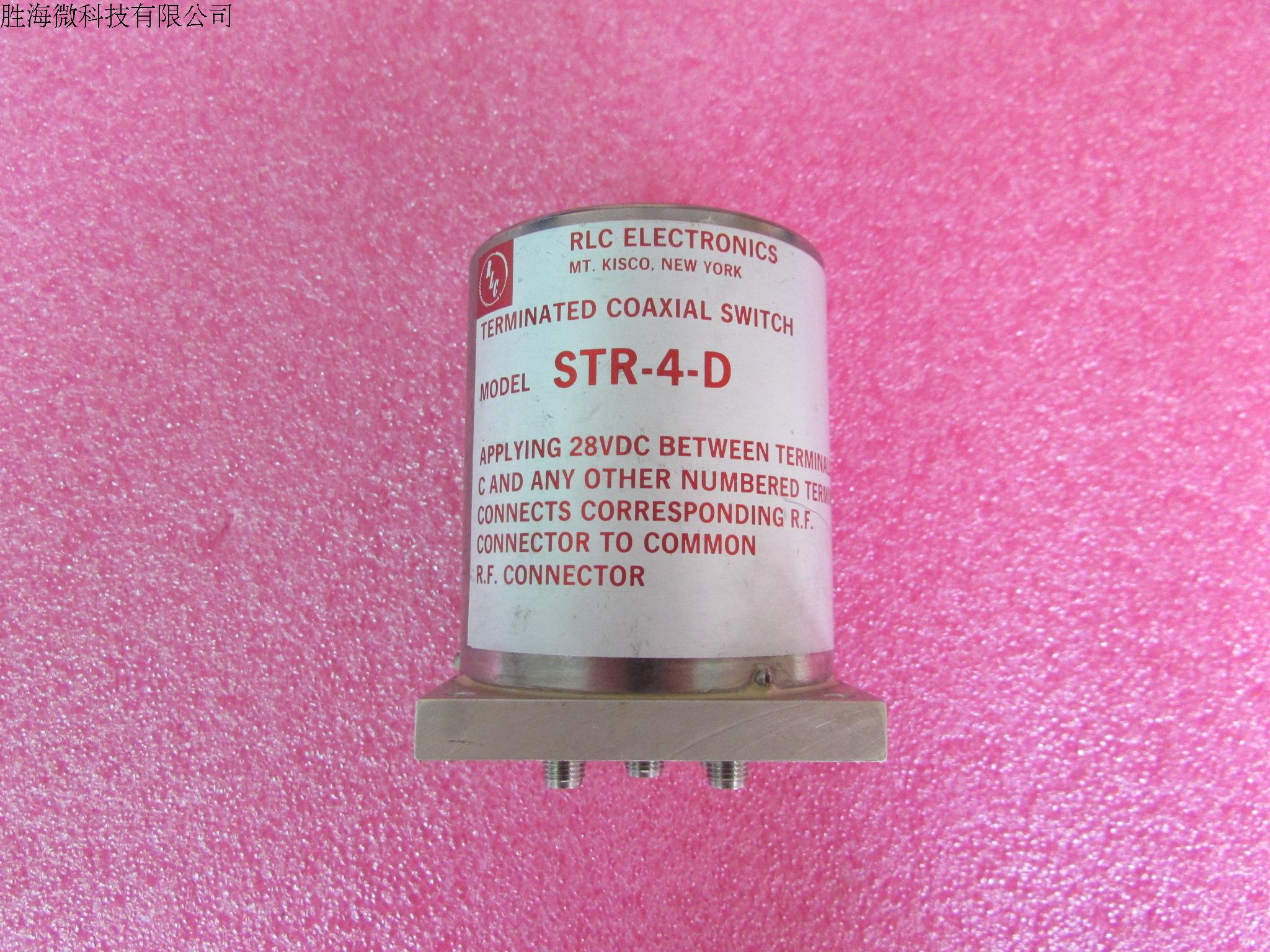 RLC进口 STR-4-D DC-18GHz SMA 28V SP4T射频微波高功率同轴开关型号：STR-4-D频率范围：DC-18GHz插损：0.5dB隔离度：60dB工作电压：28V控制