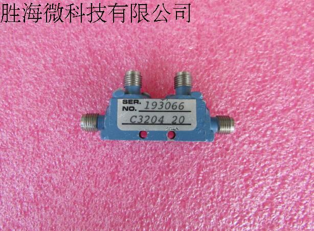 美国MAC 2-4GHz 20dB SMA 射频微波同轴宽带定向耦合器 质量包好，包能用 可提供详细测试图 型号： C3204-20 频率范围：2-4GHz 有测试图 耦合度：20dB 输入功率：20 W 接头SMA