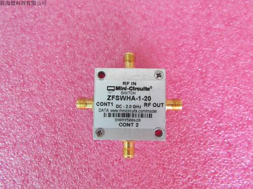 Mini进口 ZFSWHA-1-20  DC-2GHz  SMA SPST 射频微波同轴开关 http://www.minicircuits.com/pdfs/ZFSWHA-1-20+.pdf