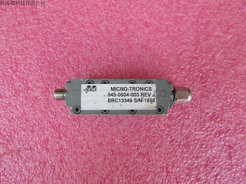 进口 DC-10GHz低通 13.3-14.9GHz带通  SMA 射频微波同轴双工器 质量包好，包能用 可提供详细测试图 品牌：MICRO-TRONICS 型号：545-0004-003 低通滤波器频率：DC-10GHz 带通滤波器频率: 13.3-14.9GHz 接头：SMA公-SM