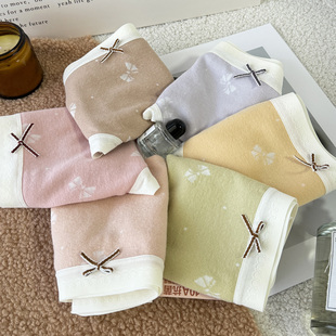 花仙子25年秋冬新款 棉莫磨毛提花暖感中腰少女10A抗菌无痕女内裤