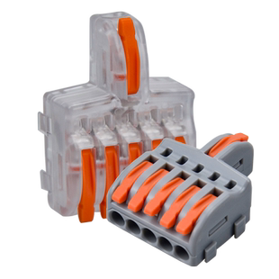 F-15可拼接一进五出快速接线端子电线筒灯具并线连接器4平方硬线