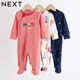 英国NEXT婴儿长袖 连身睡衣新生包脚爬服宝宝春秋汽车纯棉连体哈衣