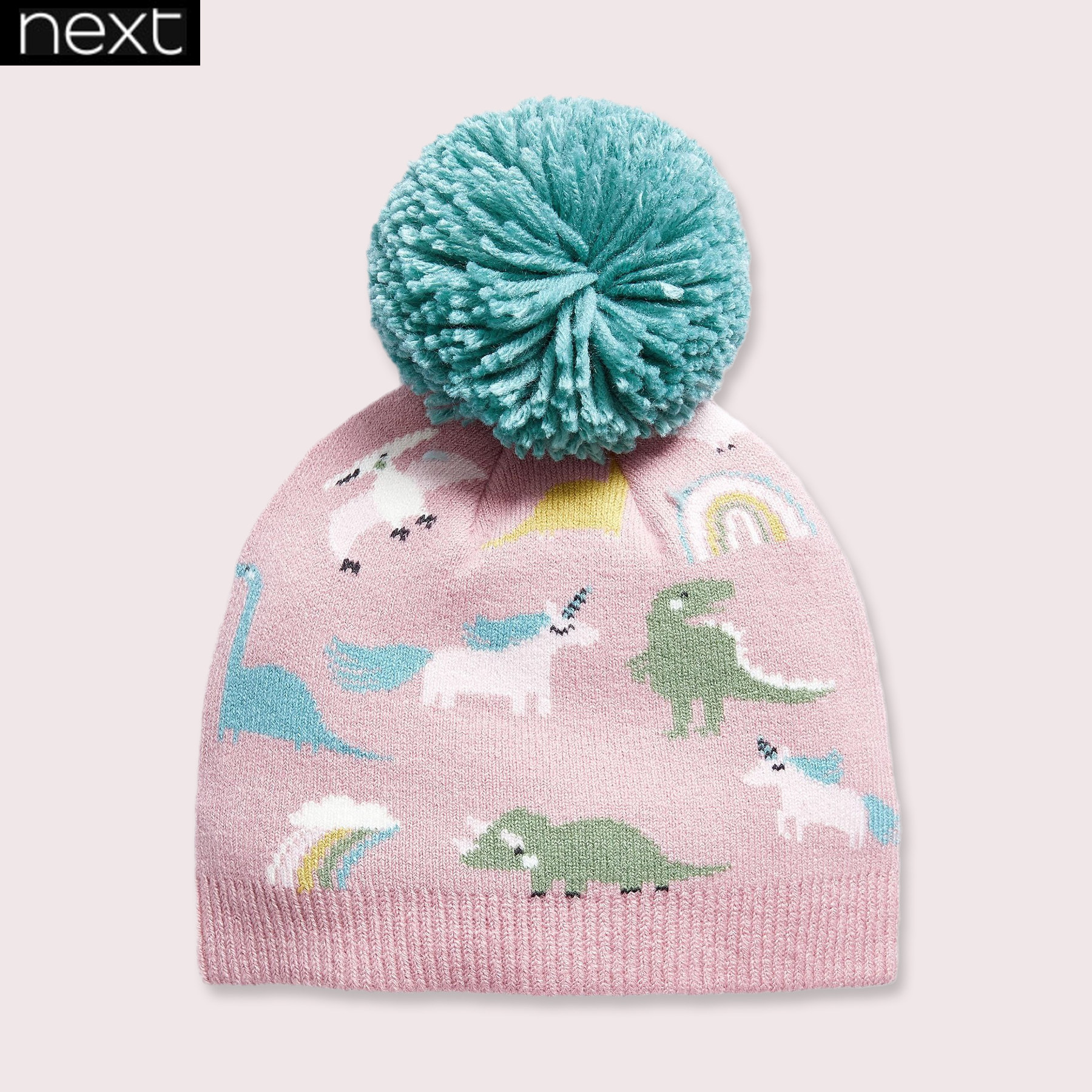 英国next婴幼儿毛线帽子宝宝秋冬季可爱女童3月-6岁独角兽针织帽