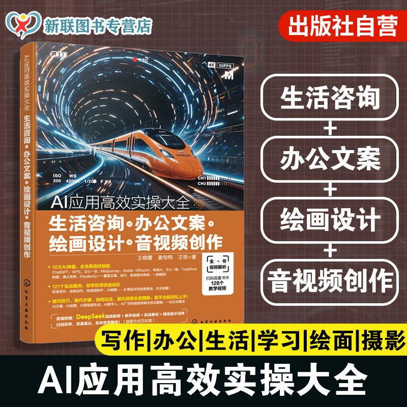 AI应用高效实操大全 生活咨询 办公文案 绘画设计 音视频创作 AI高效提问技巧 AI在工作中创新应用实践 AI在日常中实用玩法参考书图片