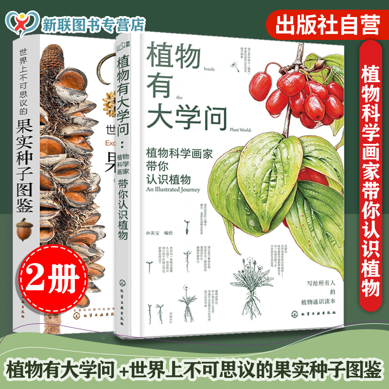 2册 植物有大学问 植物科学画家带你认识植物 世界上不可思议的果实种子图鉴 自然科学科普 植物智慧零基础植物通识手绘画入门宝典