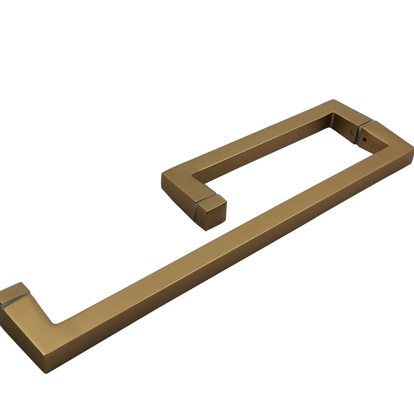 方管大脚香槟金不锈钢酒店宾馆浴室玻璃门把手有框无框淋浴房把手