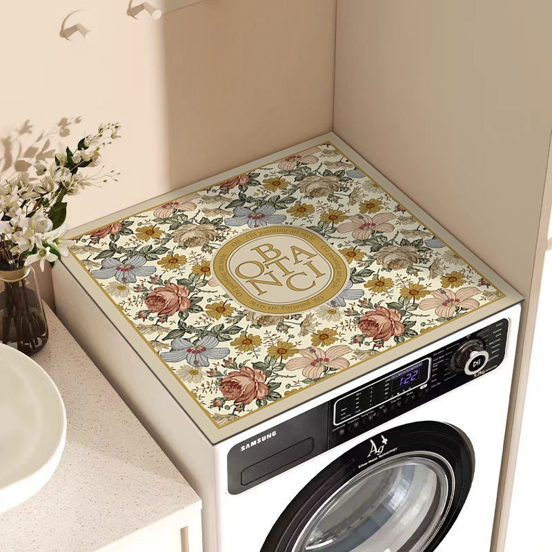 轻奢硅藻泥垫子洗衣机盖布家用吸水吸油微波炉冰箱防尘垫