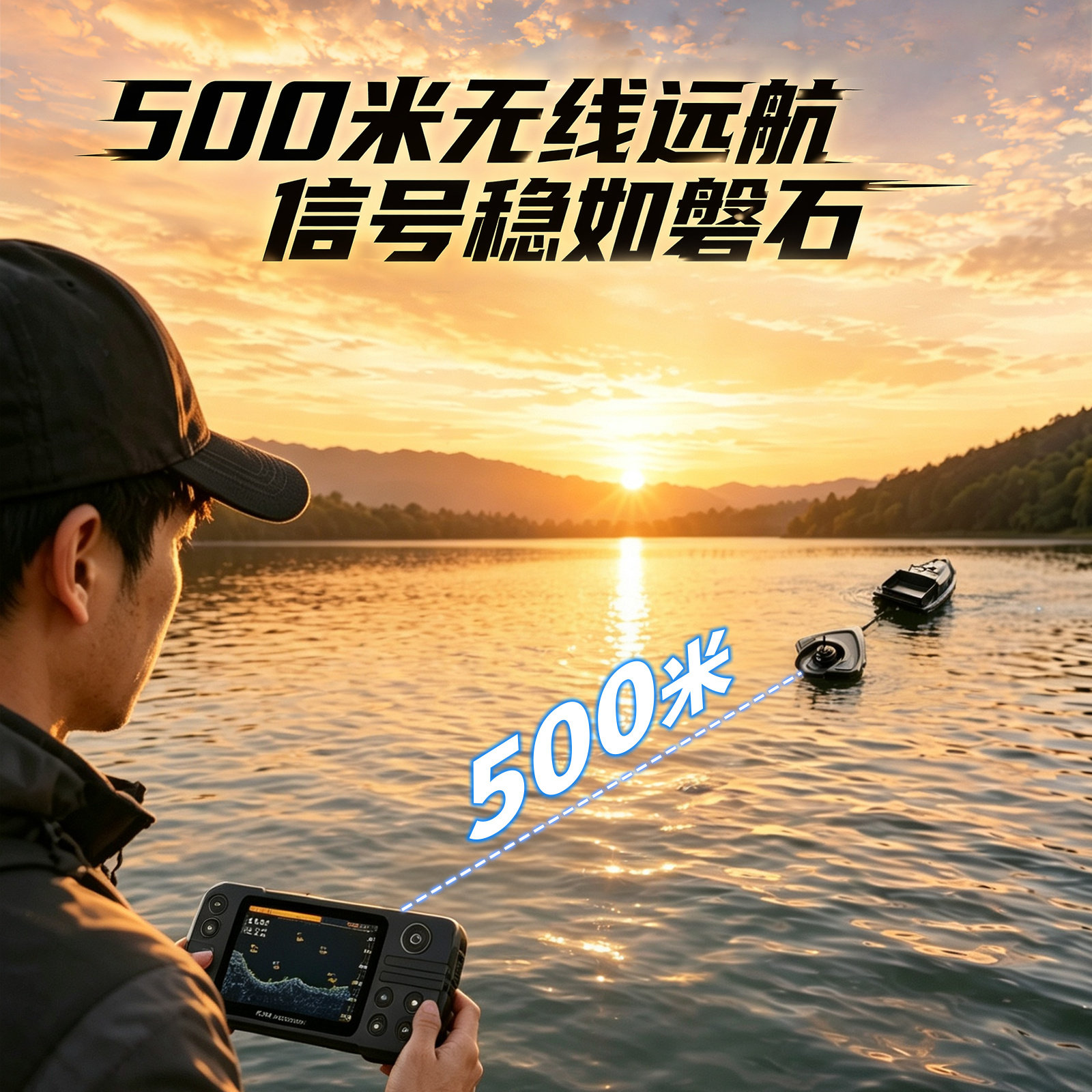 乐琦探鱼器打窝船专用高清大屏