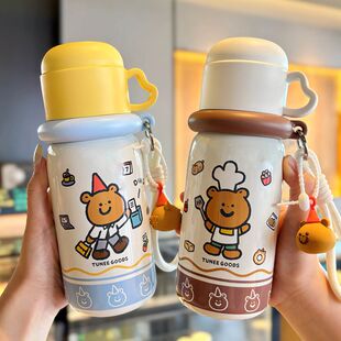 可爱卡通保温杯316不锈钢儿童大容量吸管水杯上学专用女生高颜值